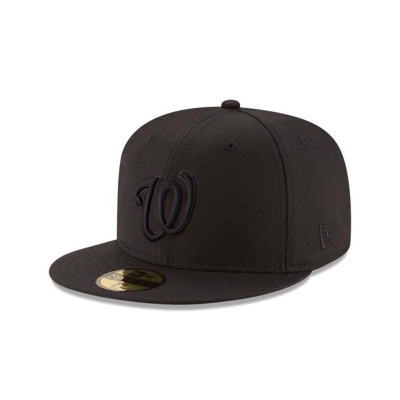 Sapca New Era Washington Nationals MLB Black On Black 59FIFTY Fitted - Negrii